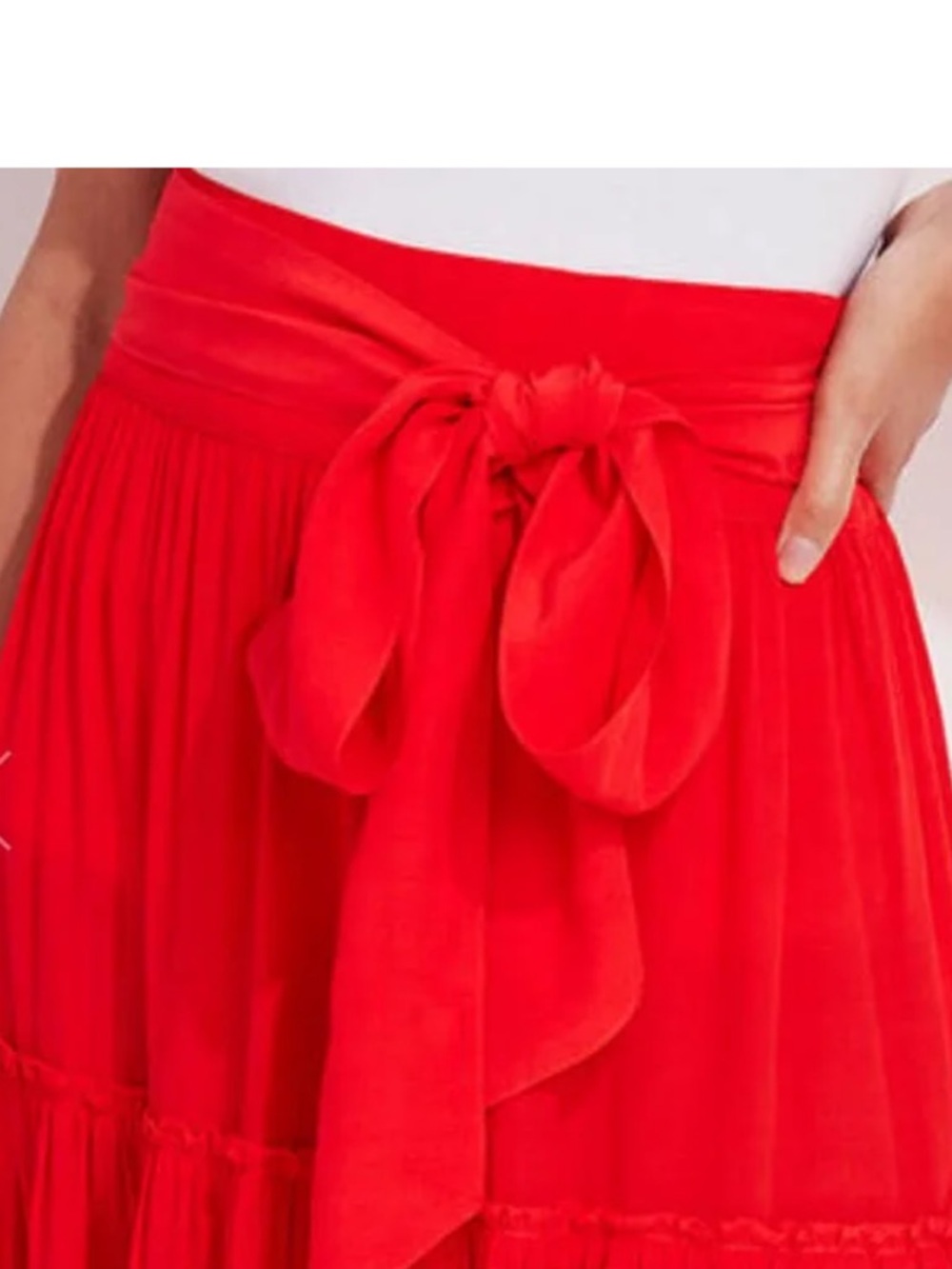NWT Vineyard Vines Red Tiered Maxi Skirt Tie Waist Size 2 Summer Boho - Picture 6 of 6